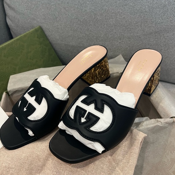 NEW Gucci Cosmos Interlocking GG Cutout Heels - Picture 8 of 12